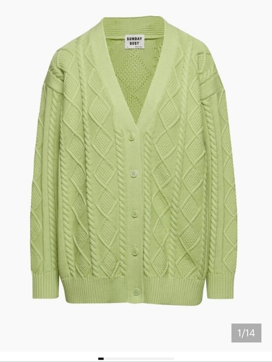 Aritzia Sweaters - Aritzia Sunday Best Lamora Cable Cardigan - Sagebrush